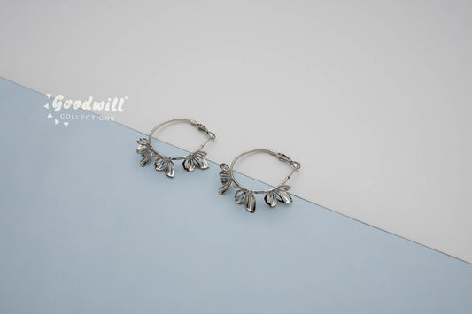 SILVER BUTTERFLY HOOPS