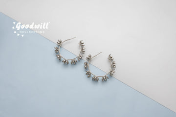 SILVER FLORAL DESIGN HOOPS
