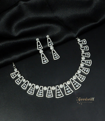 SILVER AD STONE NECKLACE SET 1