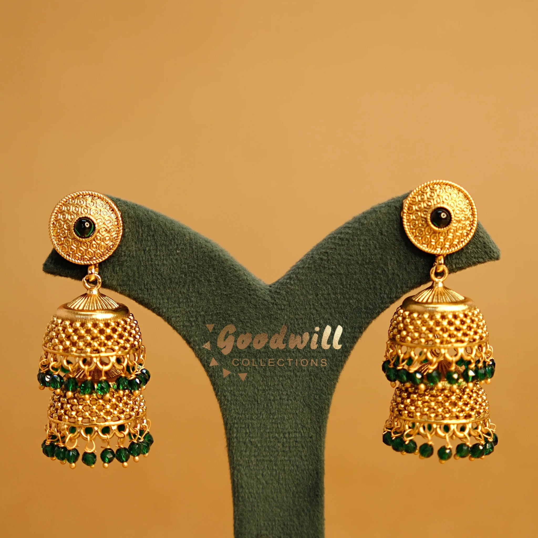 GOLDEN TWO LAYER JHUMKA
