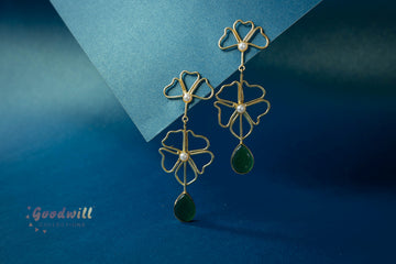 LONG FLOWER HANGING EARRINGS