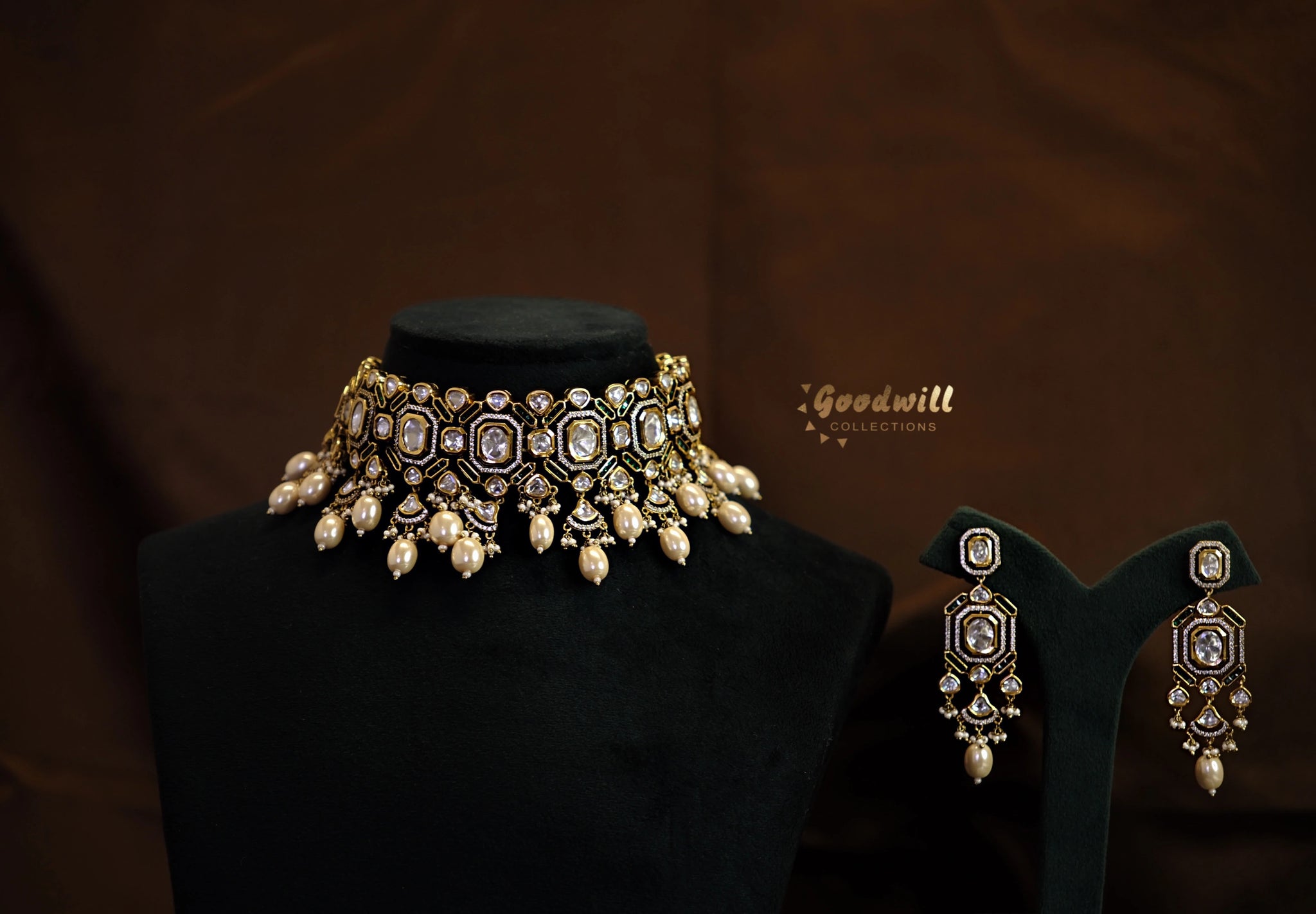 BESTSELLER POLKI DROP CHOKER SET