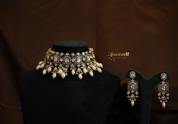 BESTSELLER POLKI DROP CHOKER SET