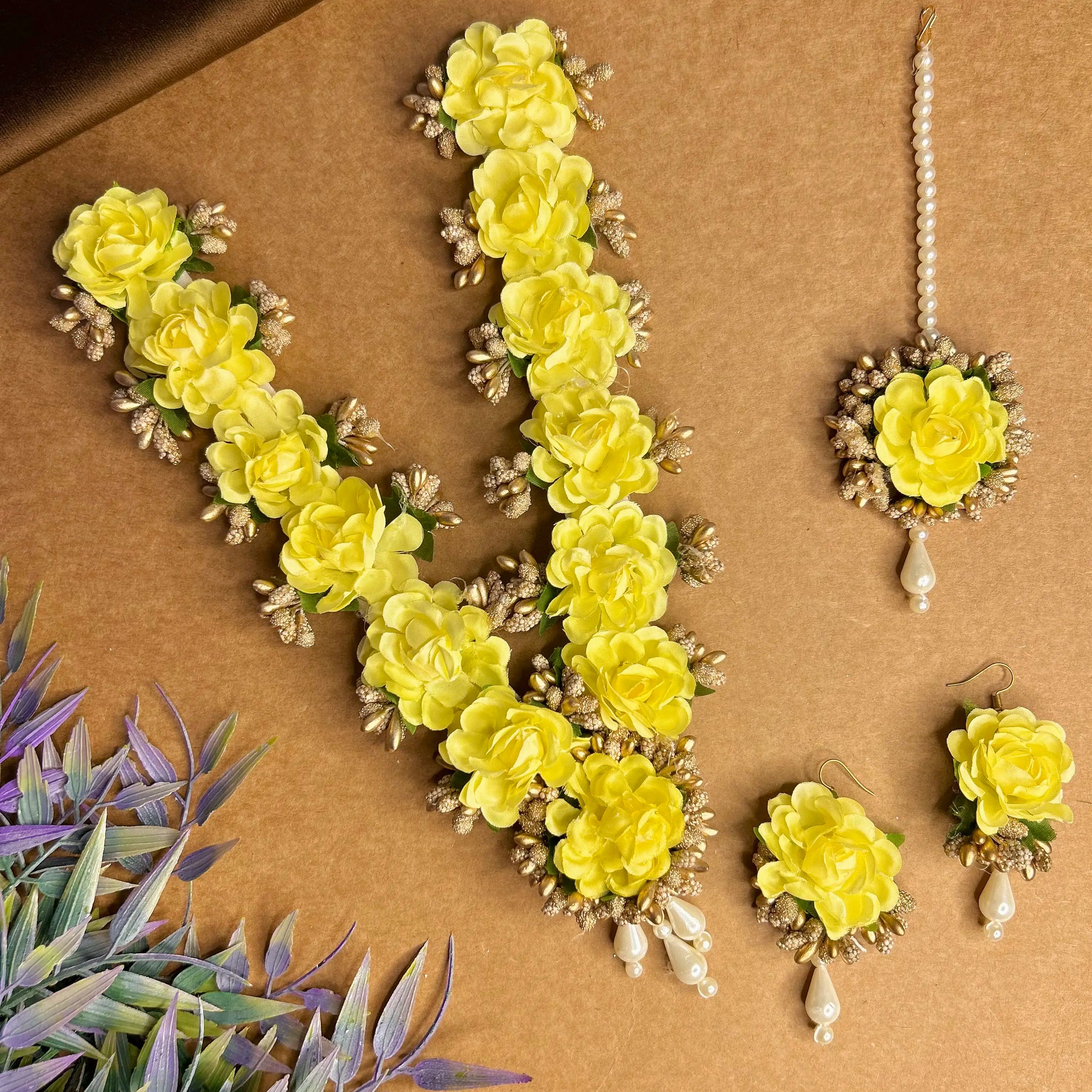 FLORAL HALDI JEWELLERY SET 2