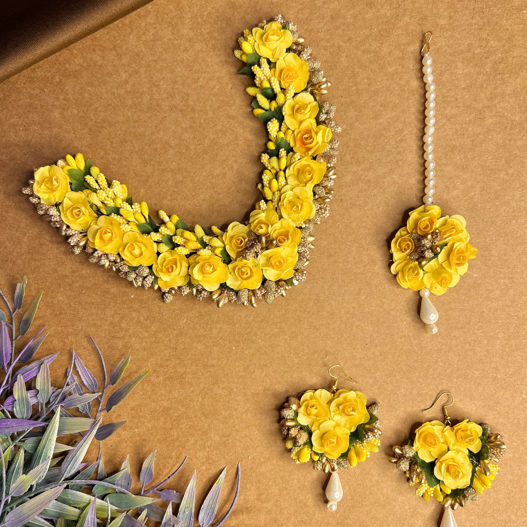 FLORAL HALDI JEWELLERY SET 3
