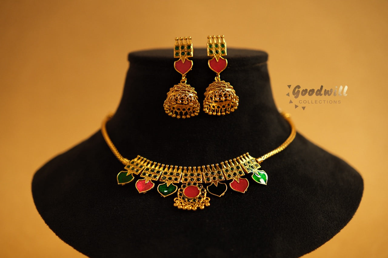 TRADITIONAL PALAKKA DESIGN NECKLACE SET 11