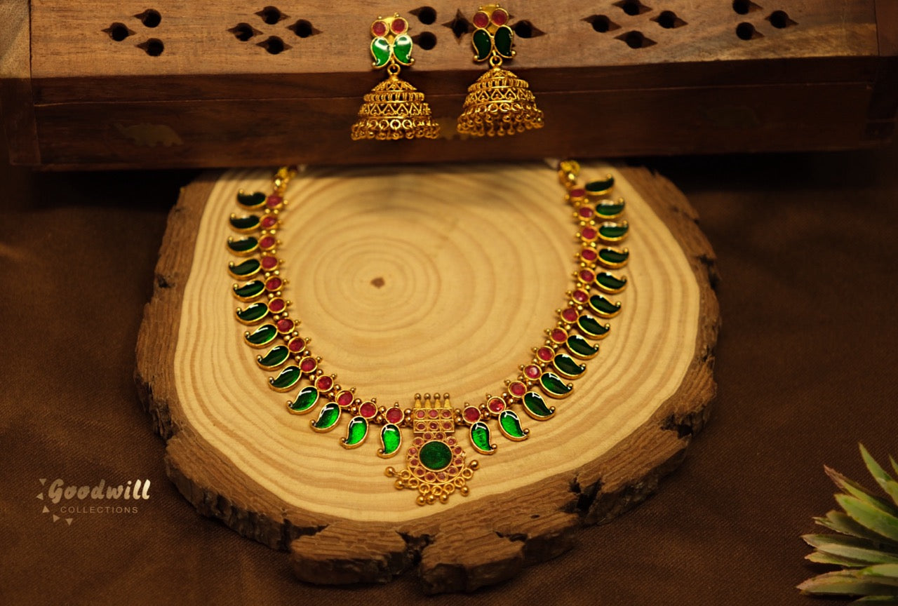 TRADITIONAL PALAKKA DESIGN NECKLACE SET 9