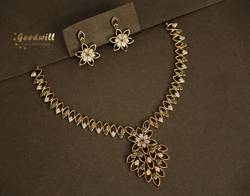ELEGANT FLORAL LEAF DESIGN NECKLACE SET 2
