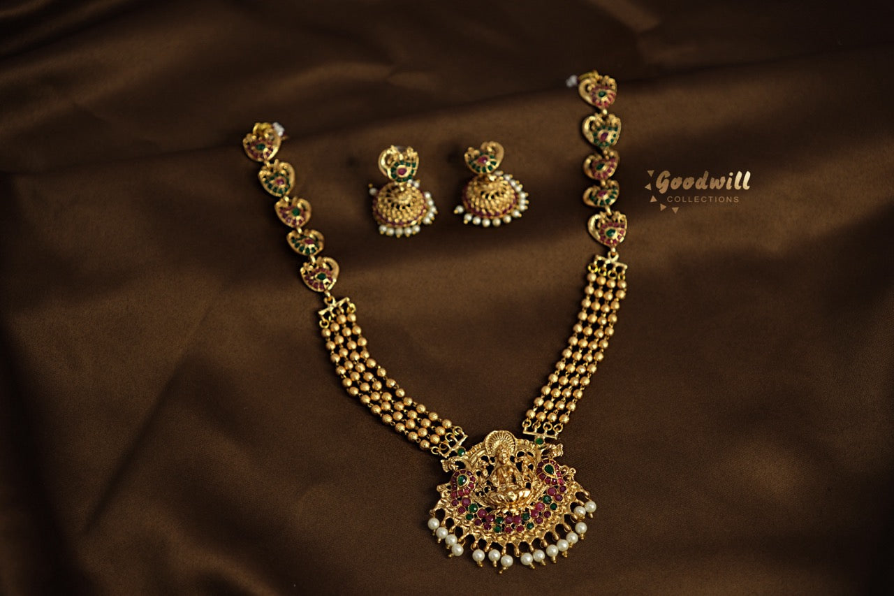 ANTIQUE MULTICOLOR STONE DESIGN LONG CHAIN