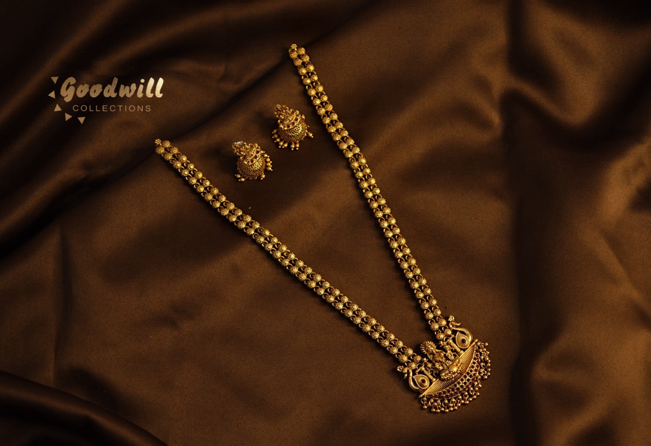 TWO LINE LONG CHAIN WITH LAKSHMI DESIGN 1