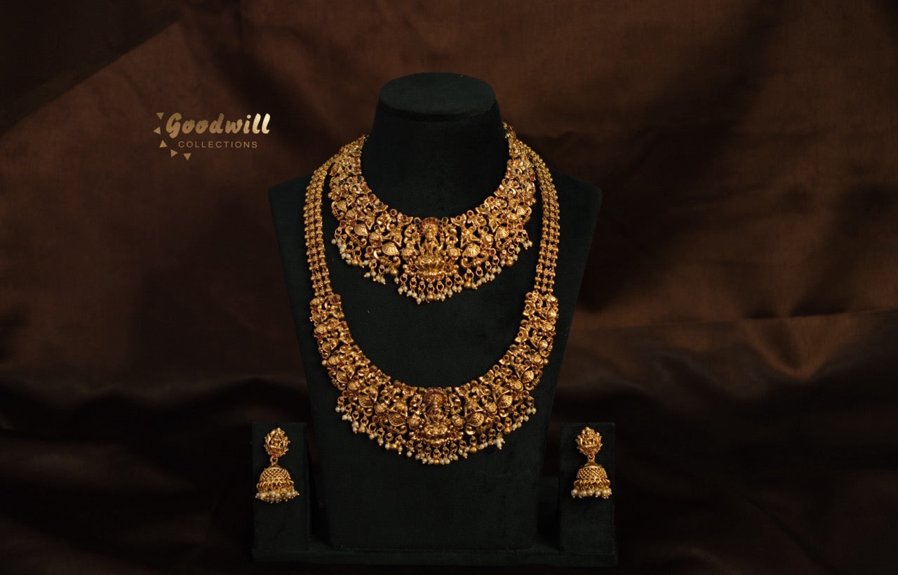 EXQUISITE TEMPLE DESIGN HARAM SET