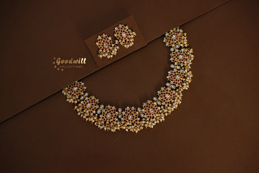 TRADITIONAL BEADED THAMARA DESIGN NECKLACE SET