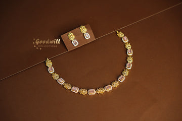 AD STONE TEMPLE DESIGN NECKLACE SET
