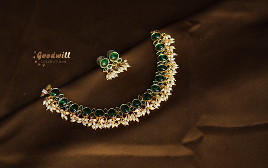 REVERSIBLE RICE PEARL BEADED NECKLACE SET