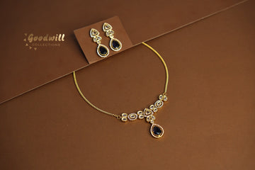 SIMPLE STONE WATER DROP PENDANT SET 1