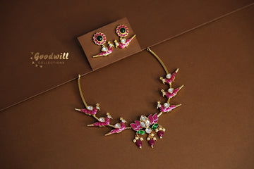 PADMA PEACOCK KEMP NECKLACE SET