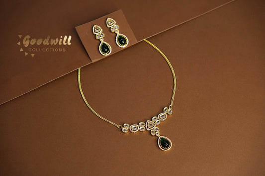 SIMPLE STONE WATER DROP PENDANT SET 1