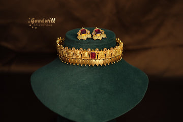 GOLDEN KEMP  KASU CHOKER SET