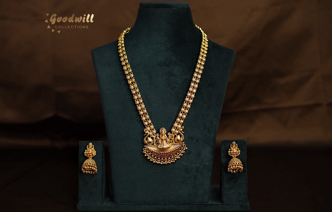 TWO LINE LONG CHAIN WITH LAKSHMI DESIGN 2