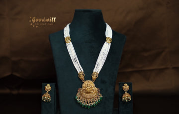 PEARL SUGAR BEAD LAKSHMI LONG CHAIN