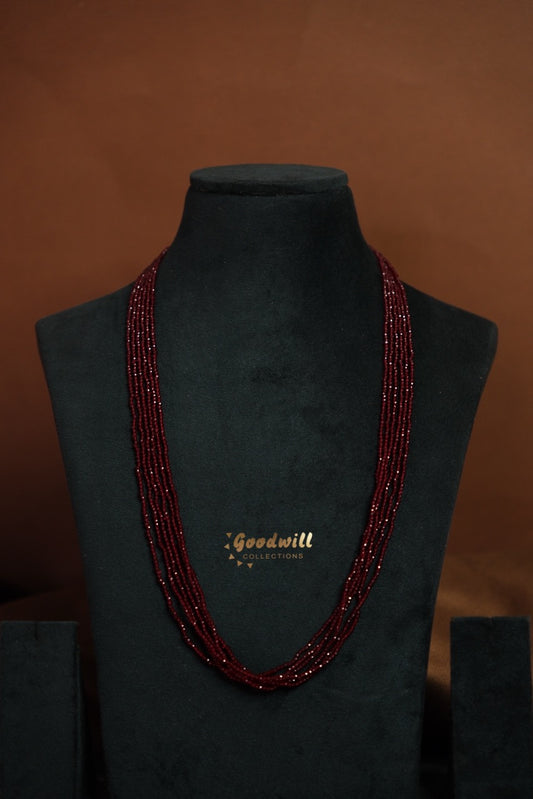 SIX LINE CRYSTAL BEAD LONG CHAIN