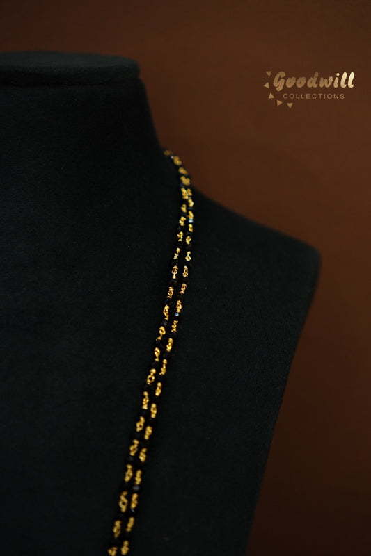DOUBLE LAYER BLACK CRYSTAL BEAD CHAIN