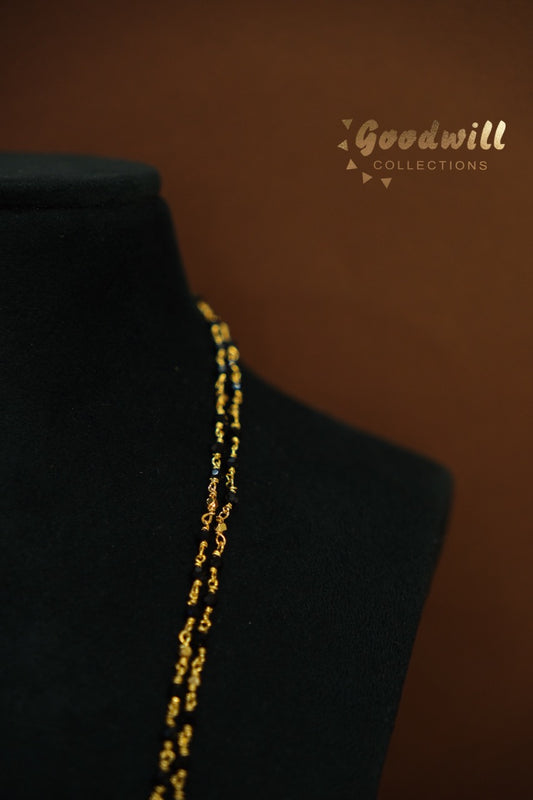 DOUBLE LAYER GOLDEN AND CRYSTAL BALL BEAD CHAIN 1