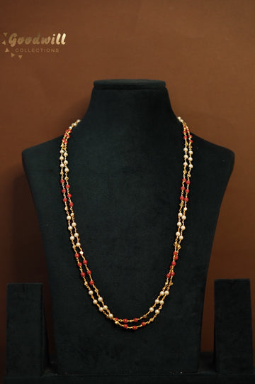 DOUBLE LAYER GOLDEN AND CRYSTAL BALL BEAD CHAIN 2