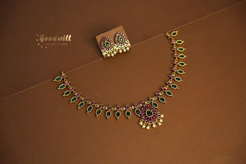 TRADITIONAL PEARL BEADED PALAKKA NECKLACE SET