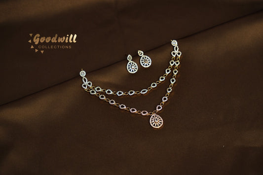 TWO LAYER DROPLET PENDANT NECKLACE SET