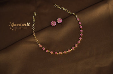 MINI FLOWER MOTIF NECKLACE SET