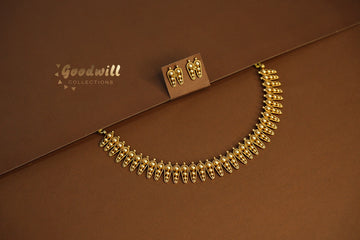 GOLDEN BEAD MULLA MOTTU NECKLACE SET