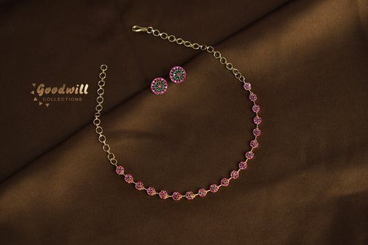 MINI FLOWER MOTIF NECKLACE SET