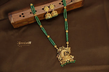 GREEN BEAD CHAKRIKA LONG CHAIN