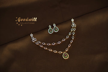 TWO LAYER DROPLET PENDANT NECKLACE SET
