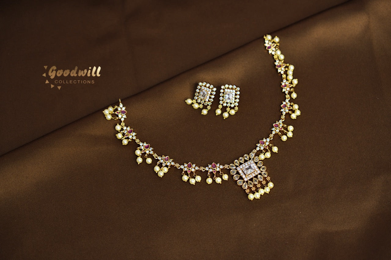 PADMA PEARL BEAD NECKLACE SET