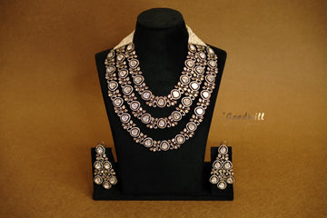 THREE LAYERED POLKI BRIDAL NECKLACE SET