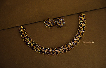 DOUBLE LINE CIRCLE DESIGNED NECKLACE SET
