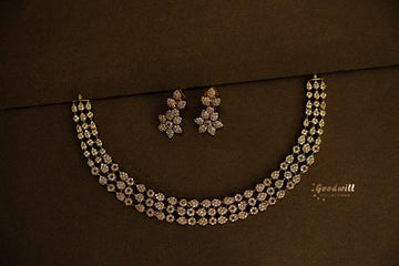 SIMPLE AD STONE MULTICOLOR NECKLACE SET
