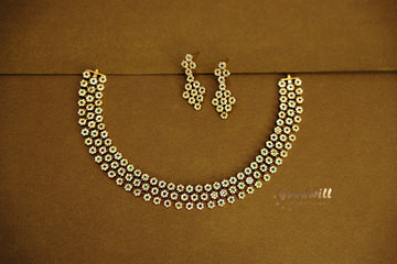 AD STONE THREE LAYER NECKLACE SET