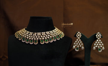 CRESCENT MOON DESIGN POLKI NECKLACE SET