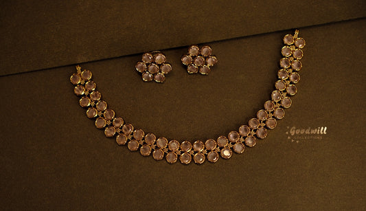 DOUBLE LINE CIRCLE DESIGNED NECKLACE SET