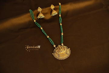 PADMAVATHI GREEN BEAD LONG CHAIN 4