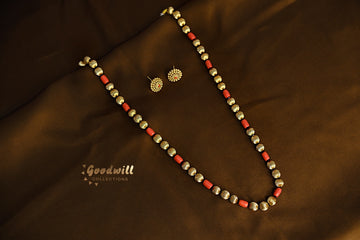 CLASSIC CORAL BEAD LONG CHAIN 4