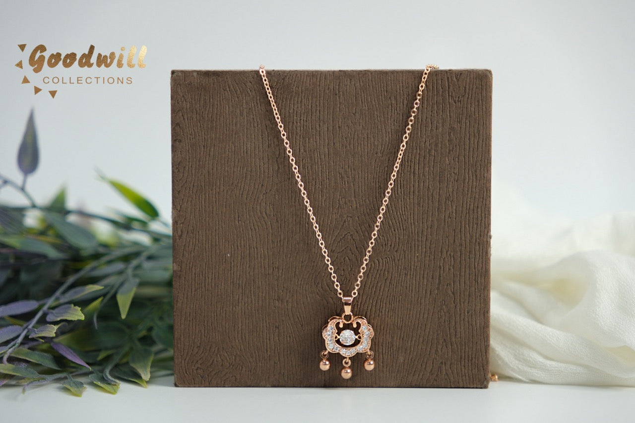 SIMPLE DANCING STONE HANGING PENDANT NECKLACE