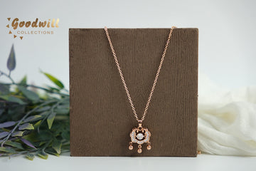 SIMPLE DANCING STONE HANGING PENDANT NECKLACE
