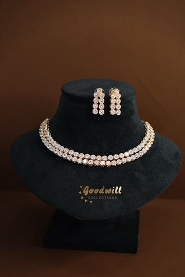 ROSE GOLD DOUBLE LAYER NECKLACE SET