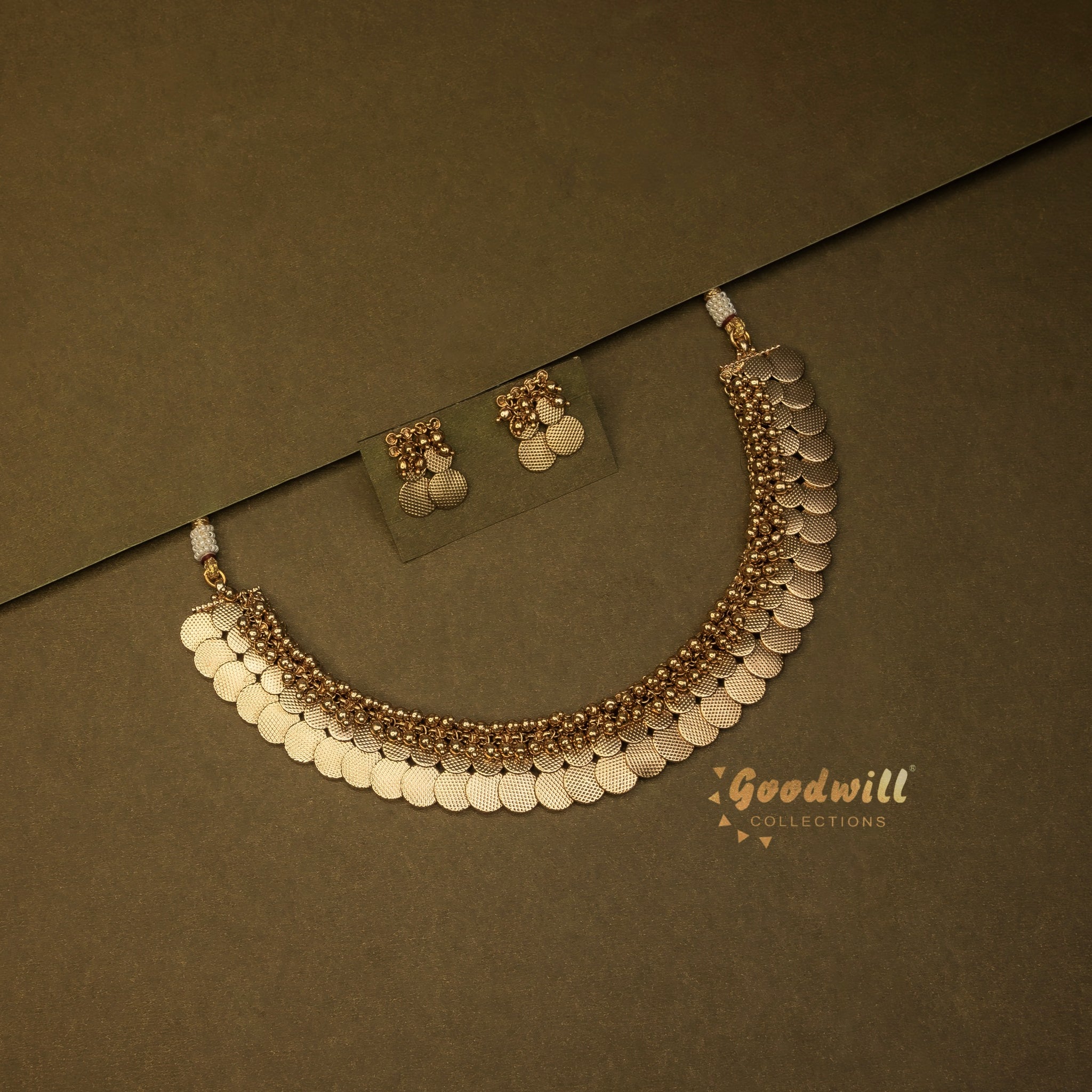 TWO LAYER MUTI SIZE KASHI NECKLACE SET