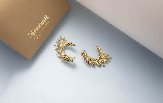 CONTEMPORARY GOLD STACKED DROPLET EARRINGS