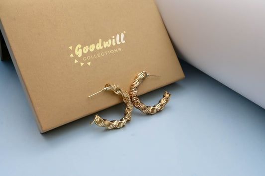 GOLDEN RIPPLE SWIRL HOOPS